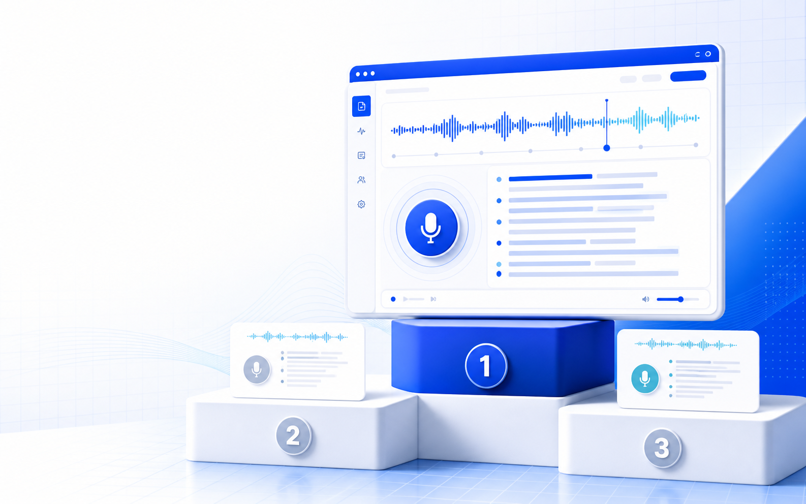 Speech-to-text software comparison with GG Transcript on the top-ranked browser workflow podium
