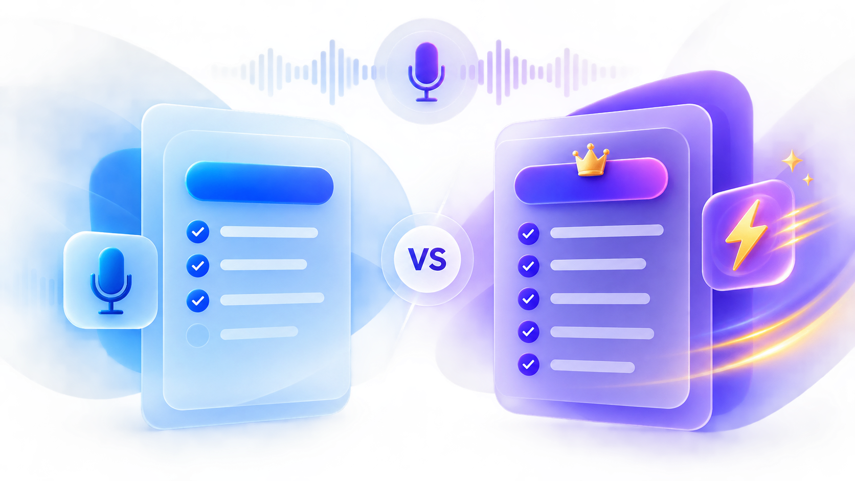 Blue and violet plan panels representing GG Transcript Pro and Ultra